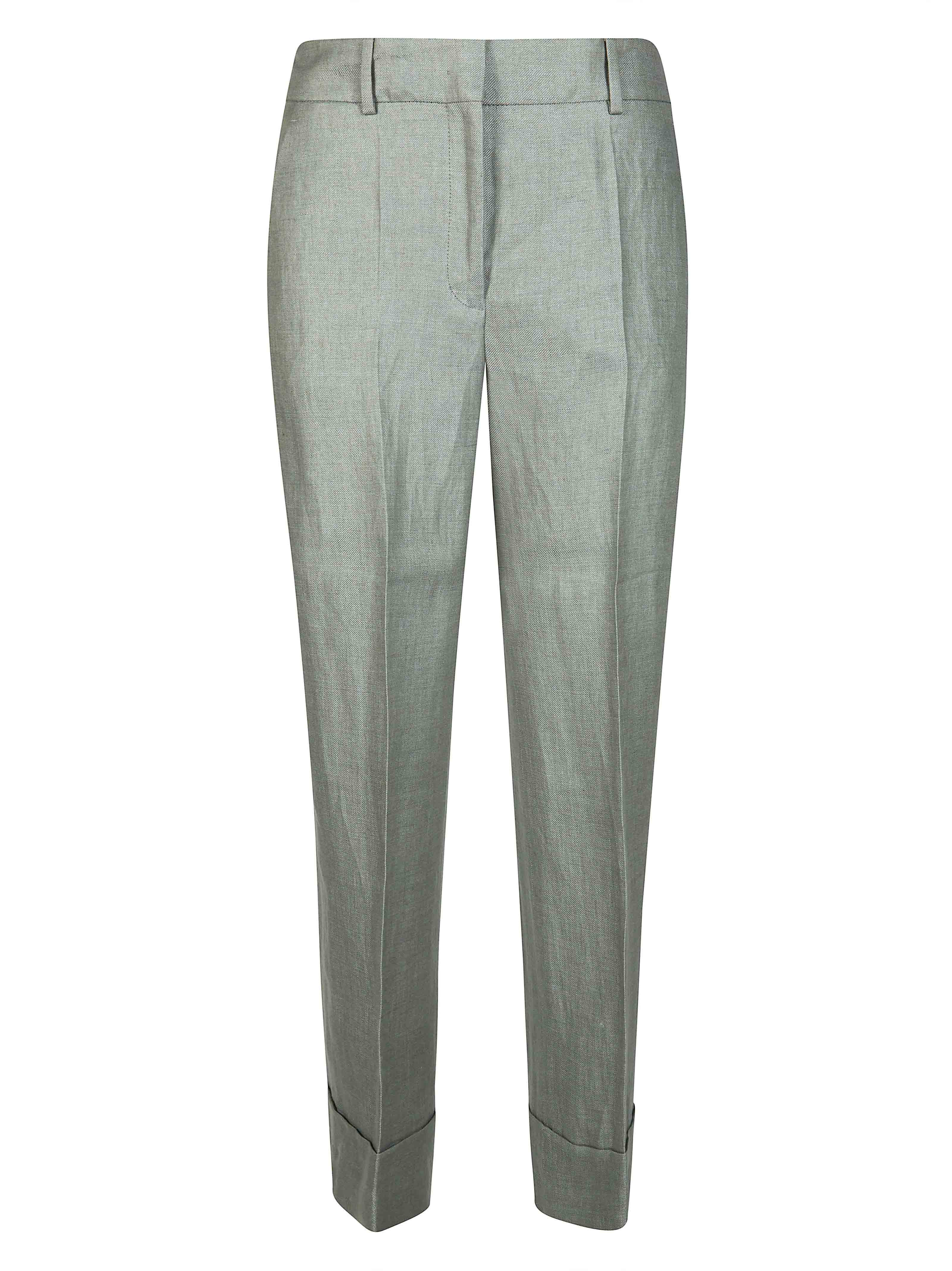 Mini Linen Dritto Risvolto Trousers for Women