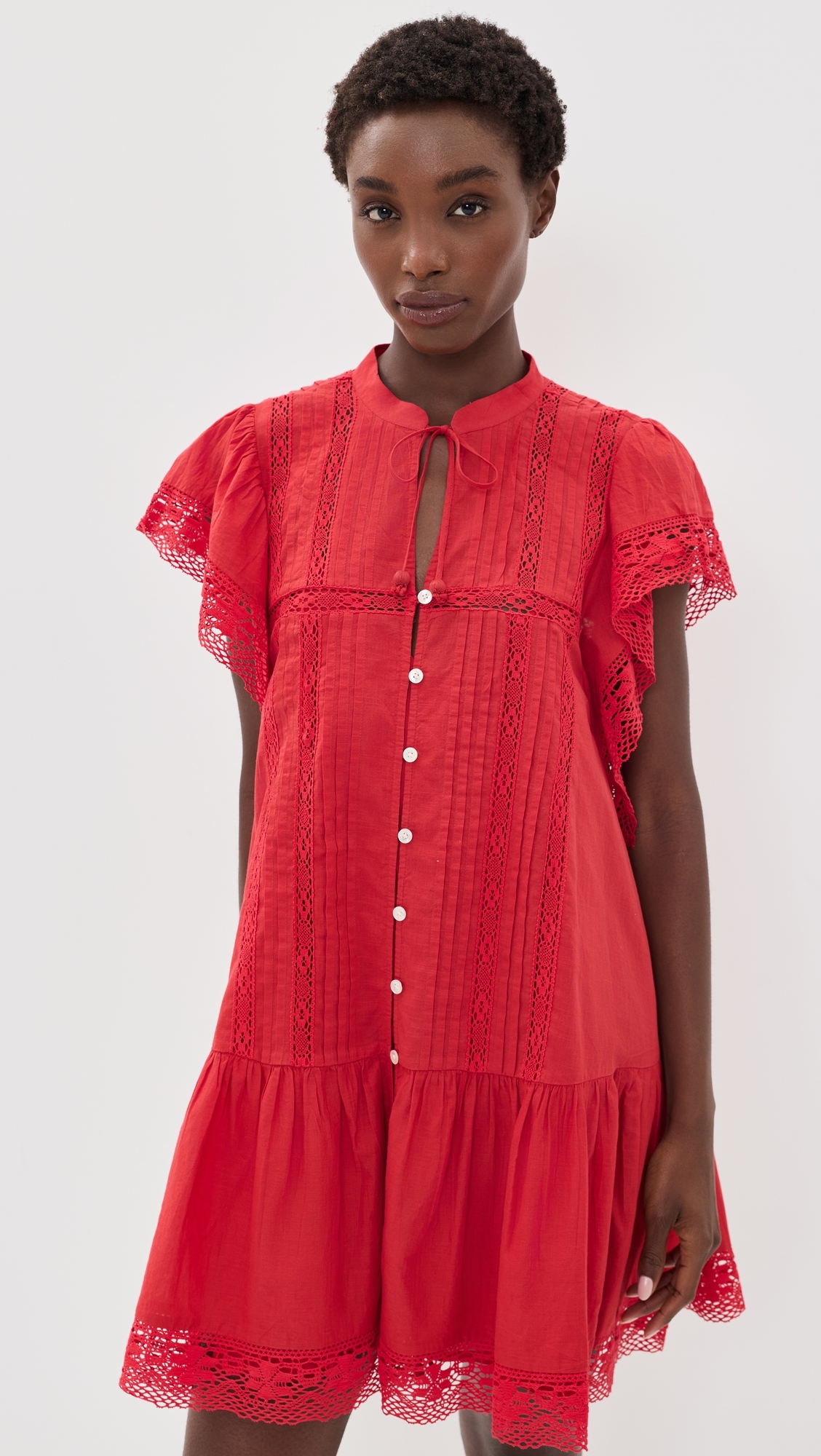 Pippa Solid Mini Dress Red