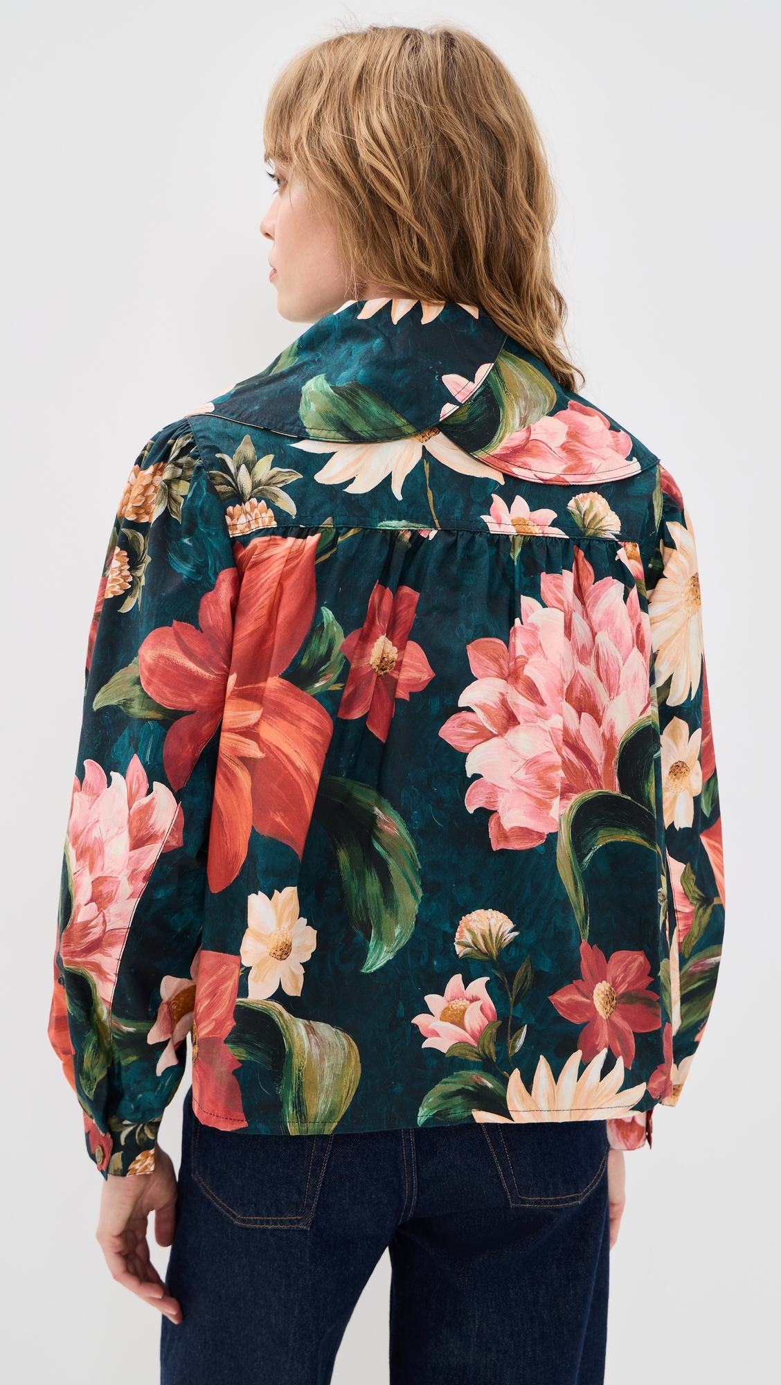 X Farm Rio Wild Casual Jacket Navy Wildflower/Flower Navy