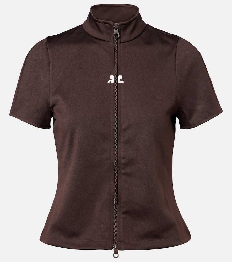 Courrèges Interlock jersey zip-up top