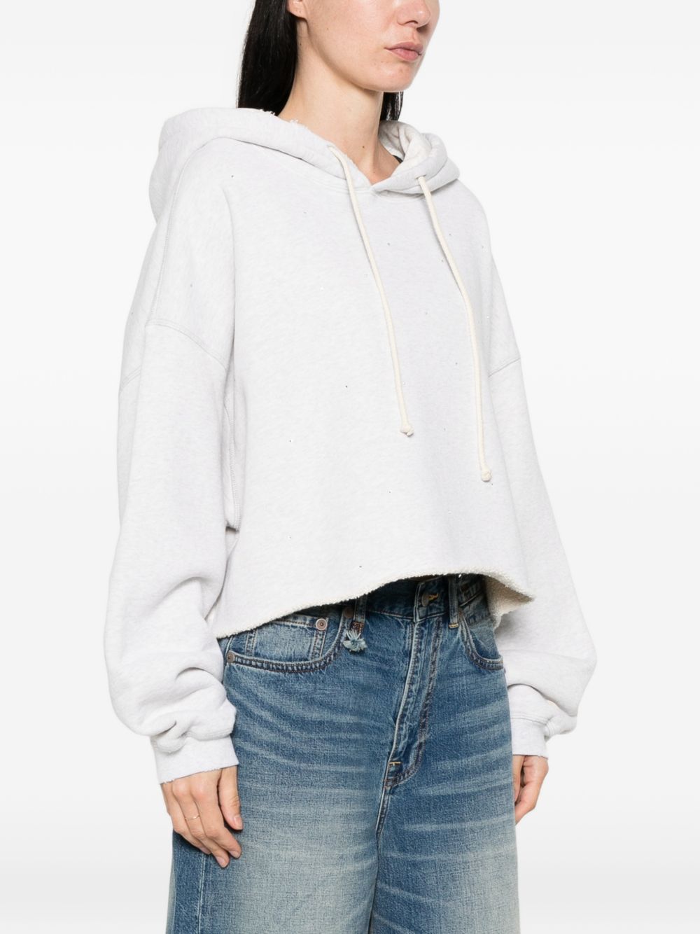Cotton cropped hoodie