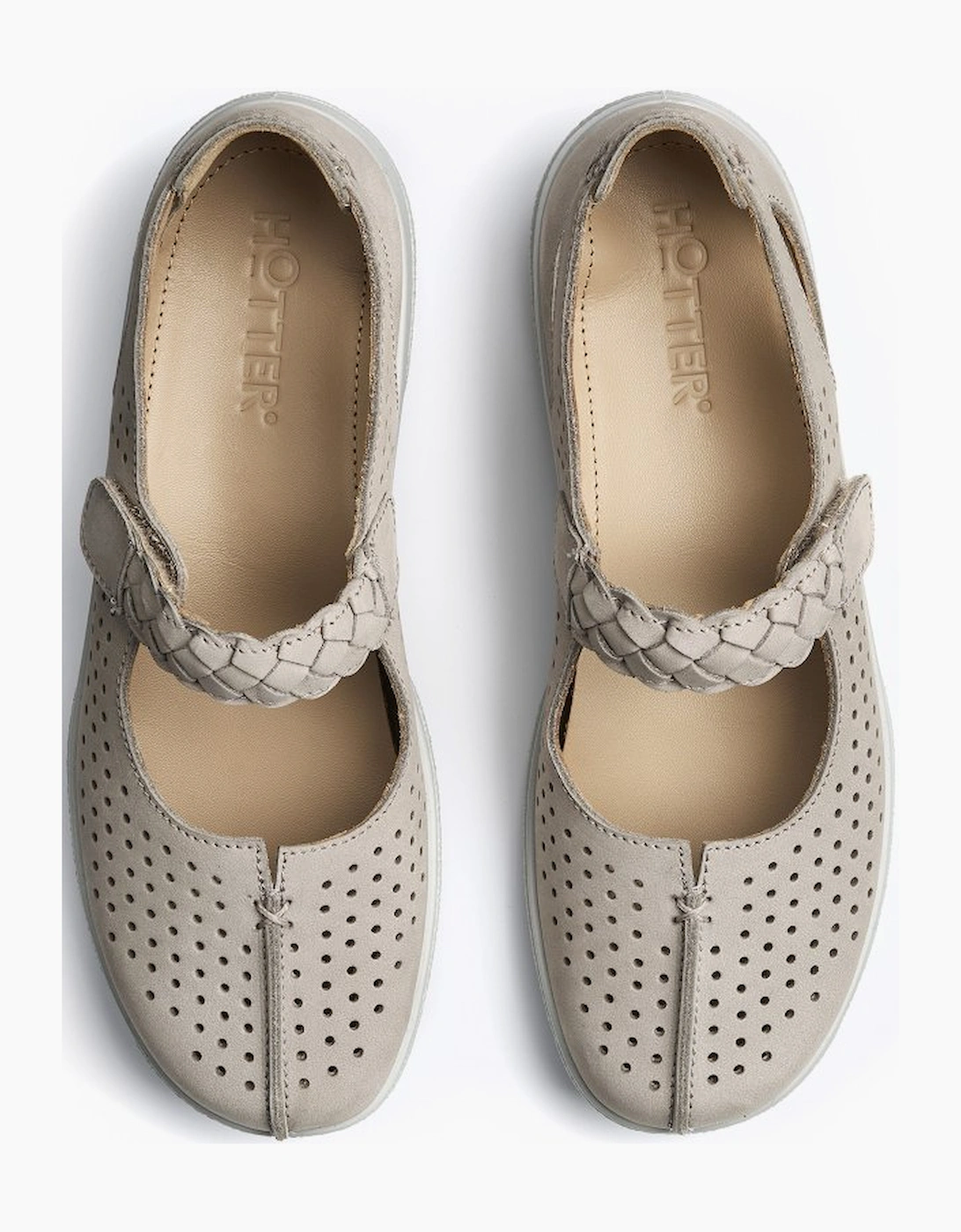 Hotter Women's Quake II Womens Extra Wide Mary Jane Shoes - Tan