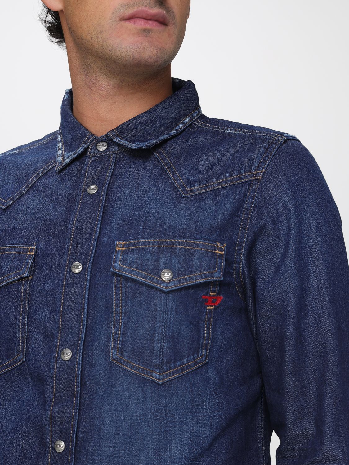 Shirt Men color Denim