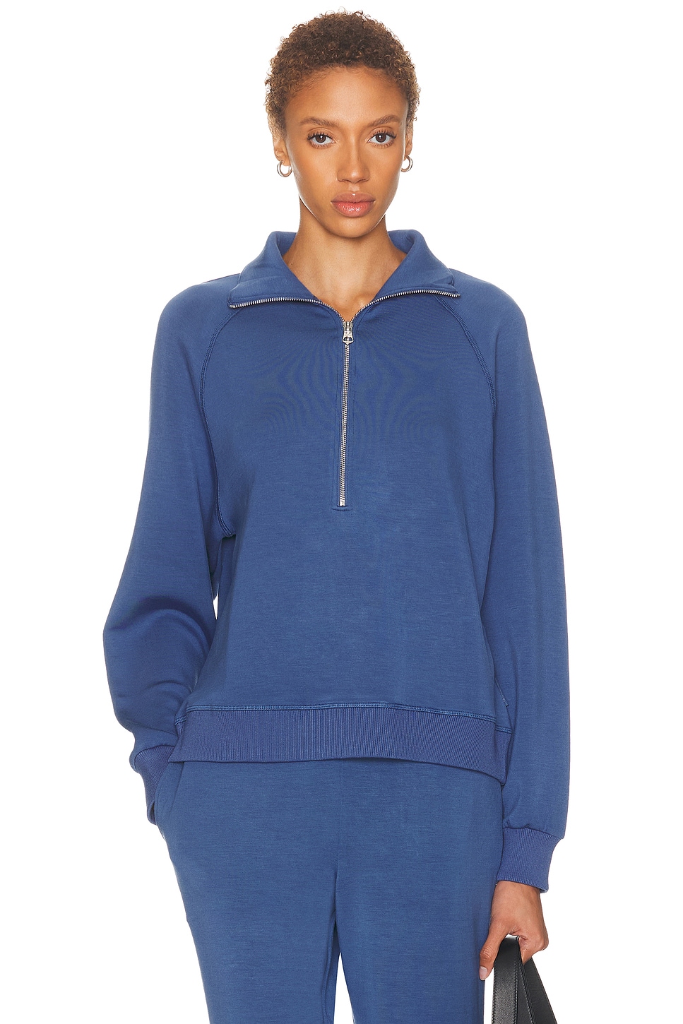 Varley Selene Half Zip Sweatshirt in Bijou Blue - Blue. XS also in