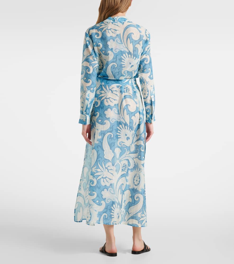 Paisley cotton and silk shirt dress