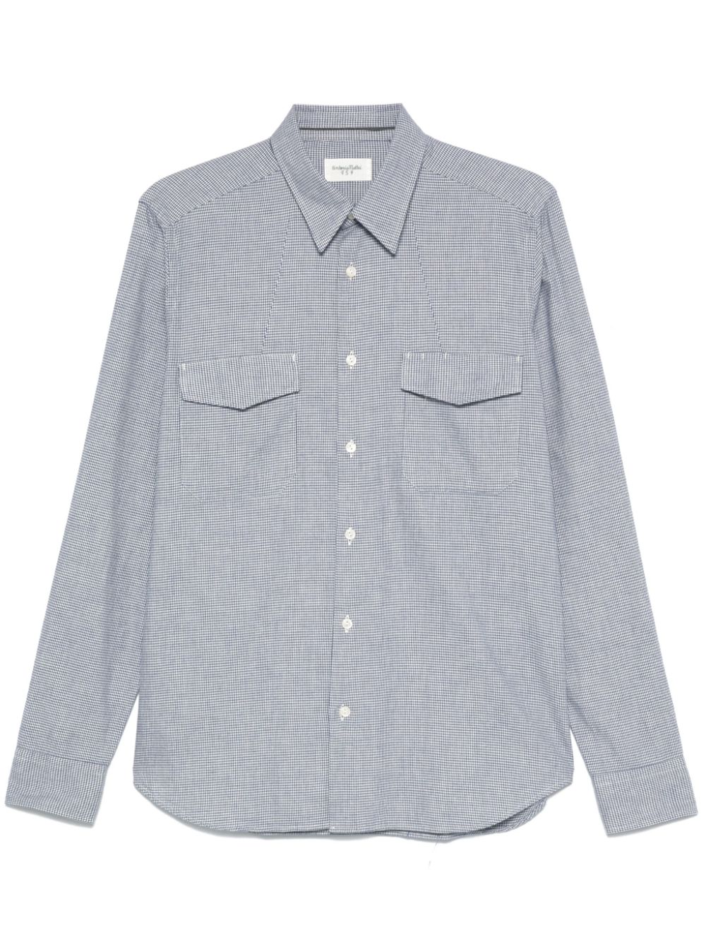 Dogtooth-pattern shirt - Blue