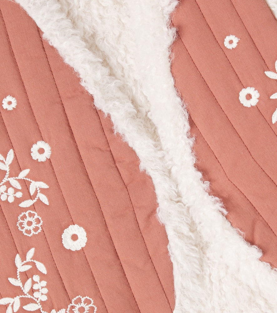 Noemie embroidered quilted cotton vest