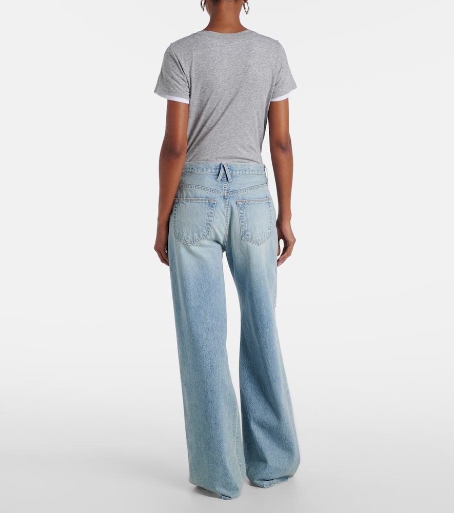 Nico distressed mid-rise wide-leg jeans