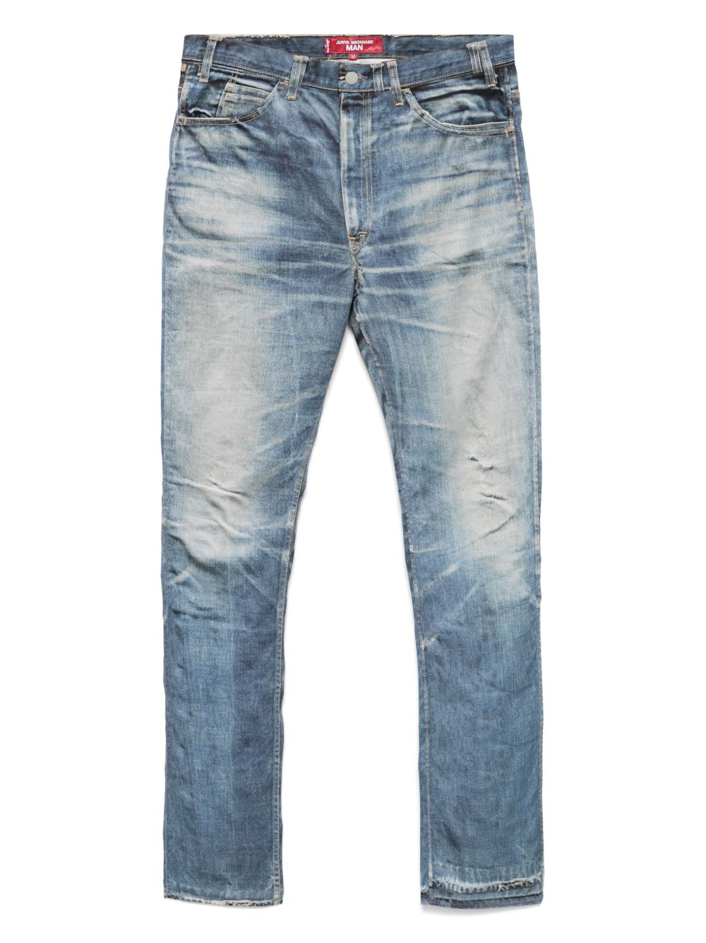 Junya Watanabe MAN denim-print trousers - Blue