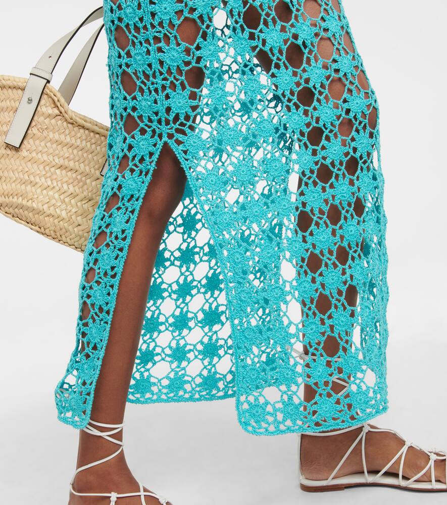 Rosette crochet cotton maxi skirt