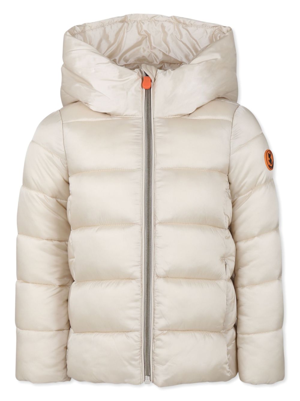 Appliqué hooded padded jacket - Neutrals