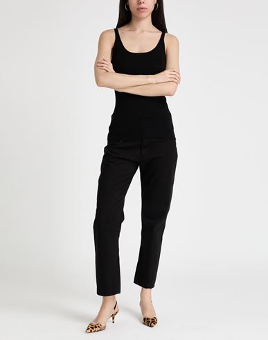 Woman Tank top Black Size L Virgin Wool, Silk
