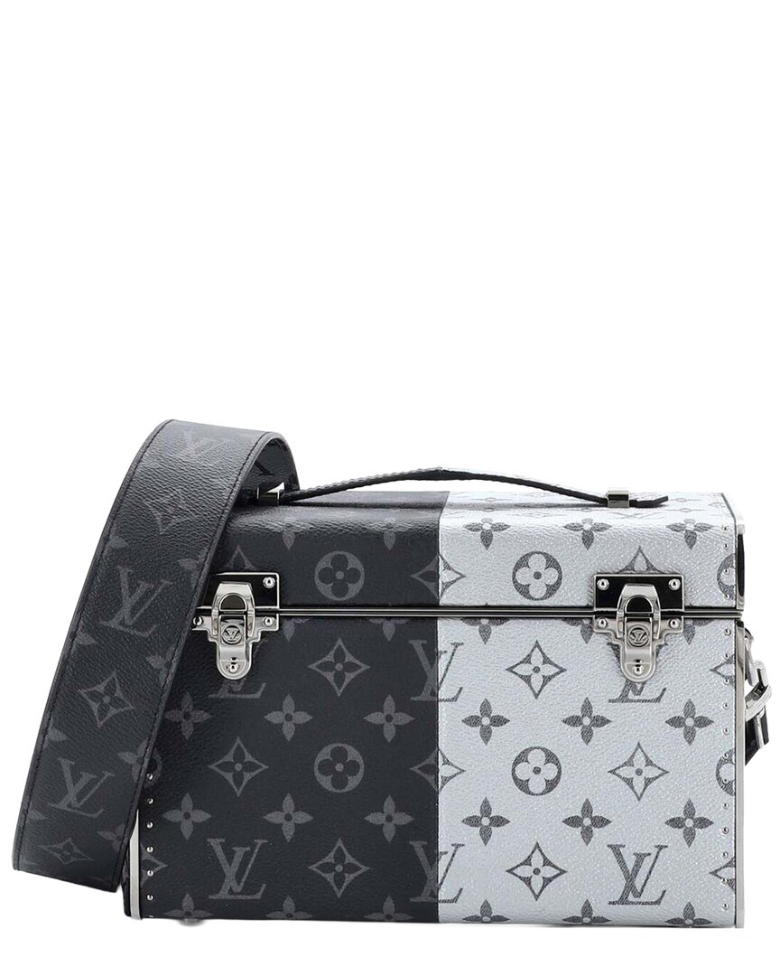 Black Monogram Eclipse Split Canvas Trunk S Mini (Authentic Pre-  Loved)