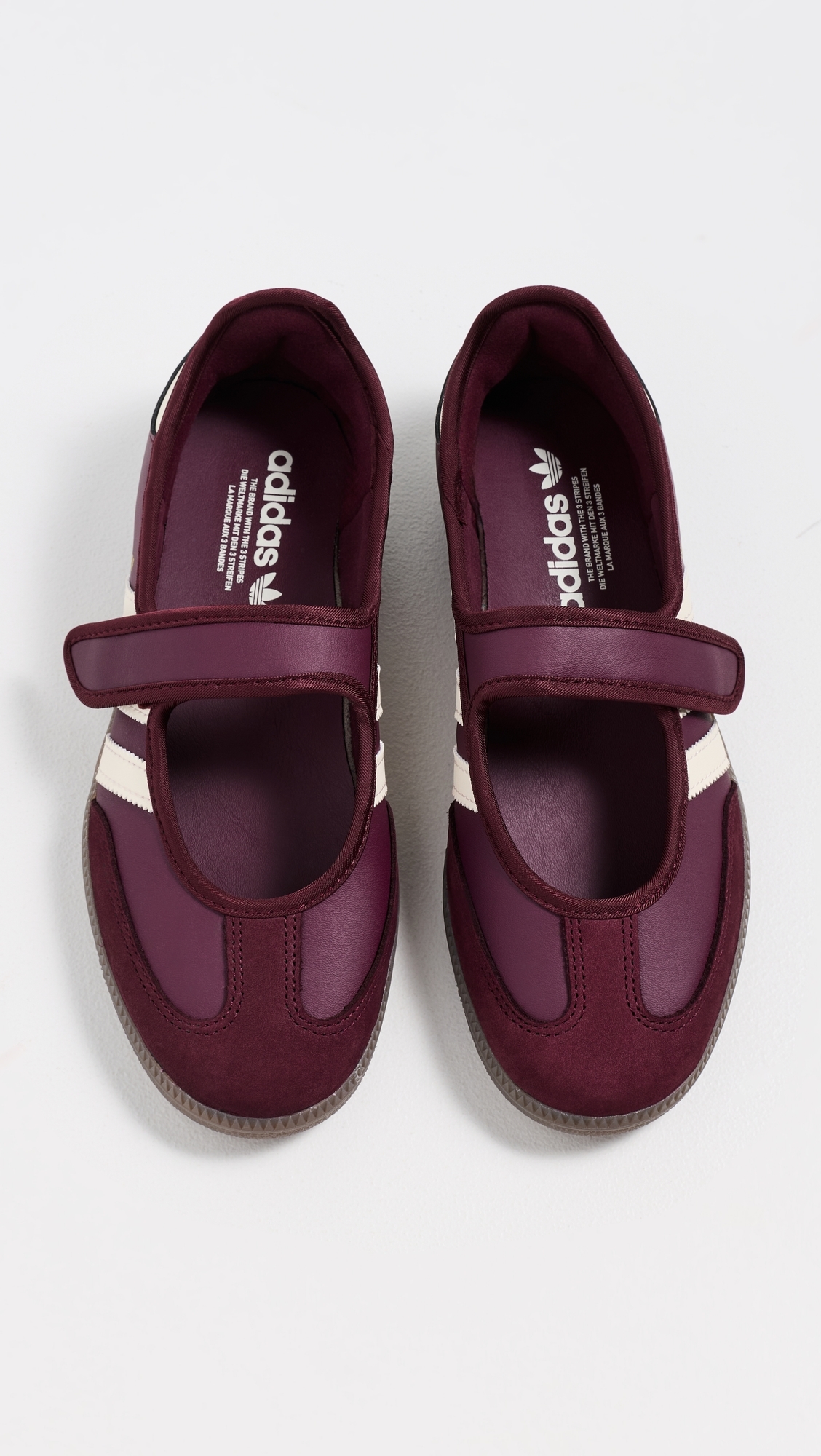 Samba Jane Shoes Maroon/Cream White/Gold Met