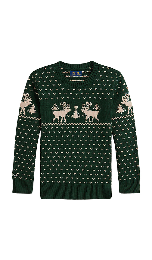 Polo Ralph Lauren Long Sleeve Intarsia Reindeer Sweater Coverall in Green Combo. 6 also , 3