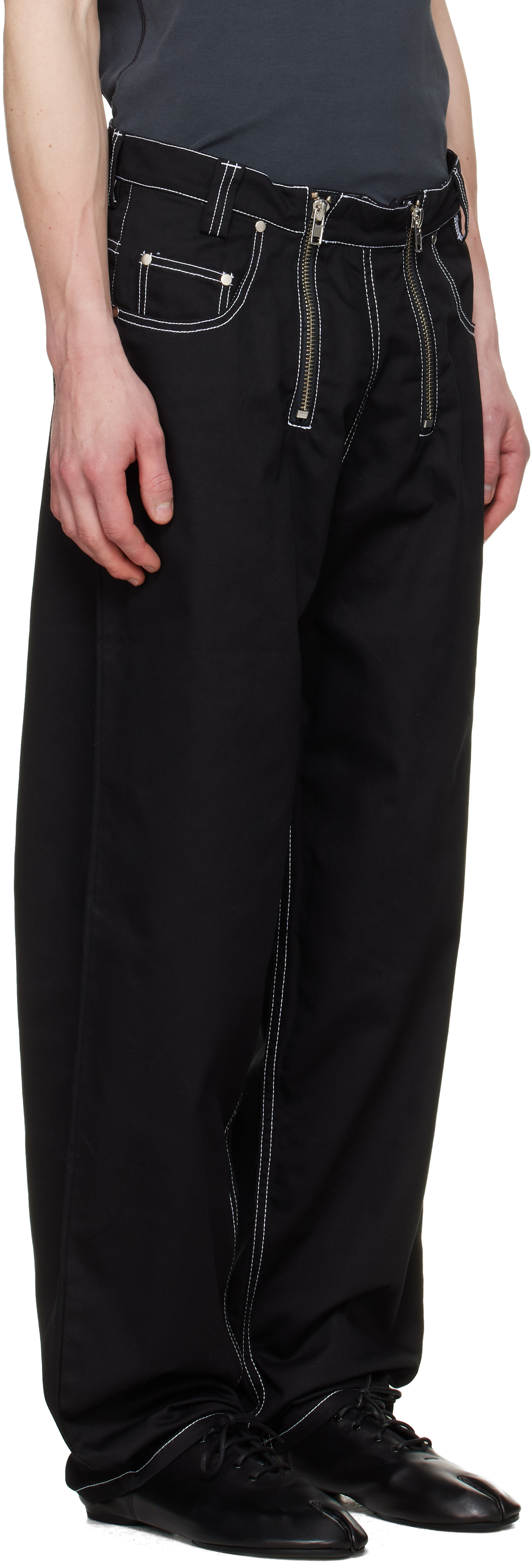 Black Cyrus Double Fly Trousers