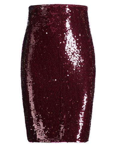 Woman Mini skirt Burgundy Size 10 Polyester, Elastane