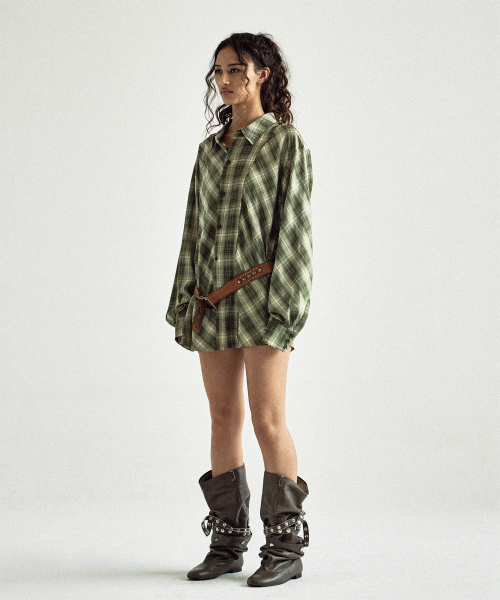 UNBALANCE CHECK SHIRTS GREEN