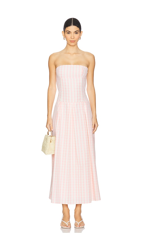 MORE TO COME Adley Strapless Maxi Dress in Pink.  XS. Also in