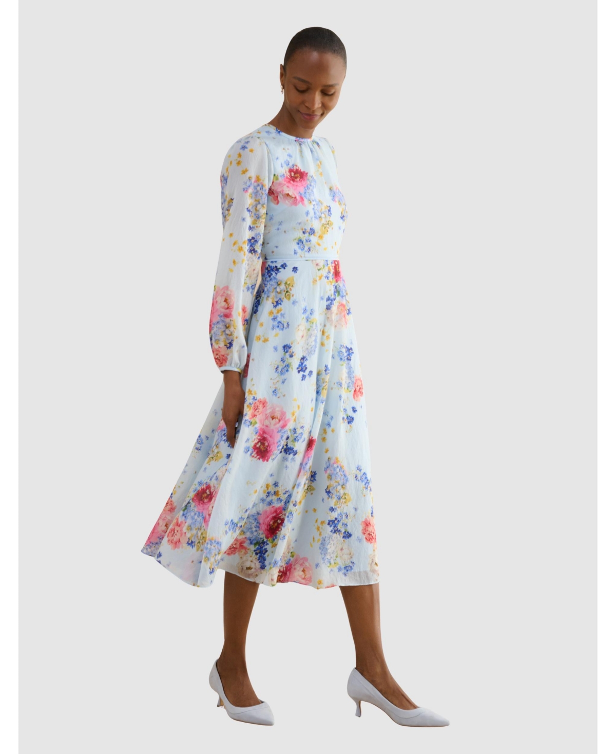 Women's Constance Floral Midi Dress - Palebluemulti
