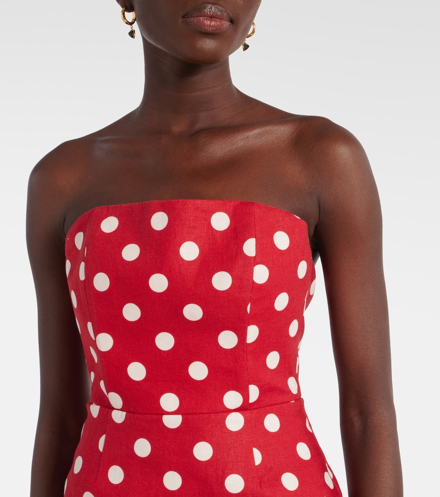 Romeo polka-dot linen maxi dress