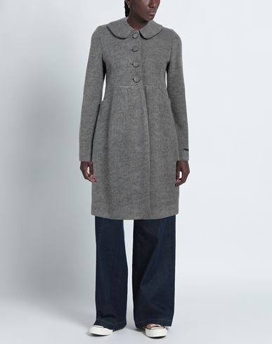 Woman Coat Grey Size 10 Wool, Acrylic