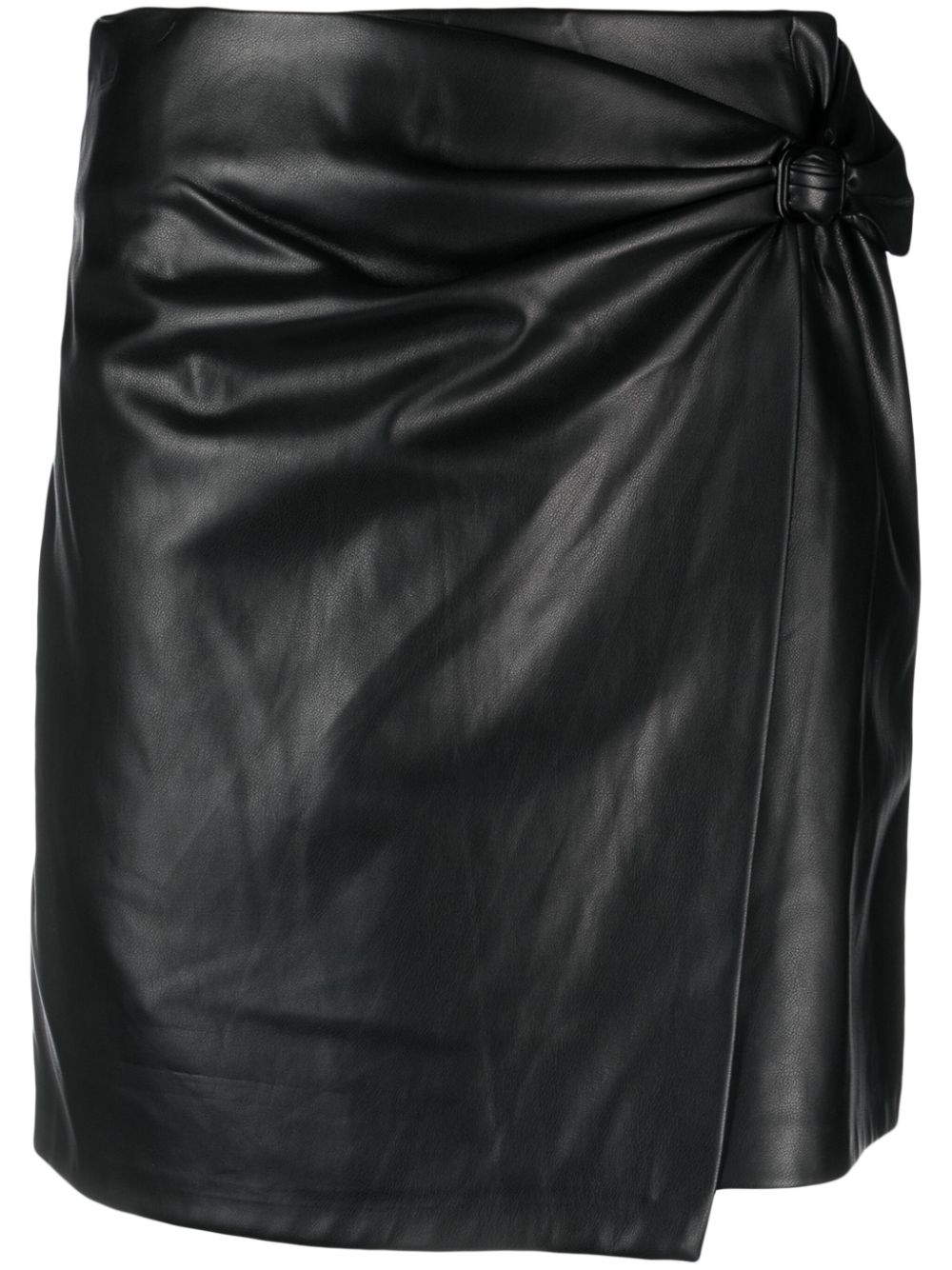 Mid-rise wrap miniskirt - Black