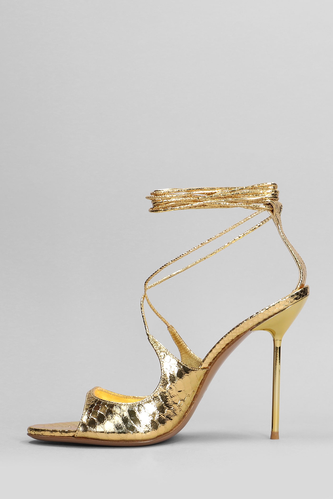 115mm leather sandals - Gold