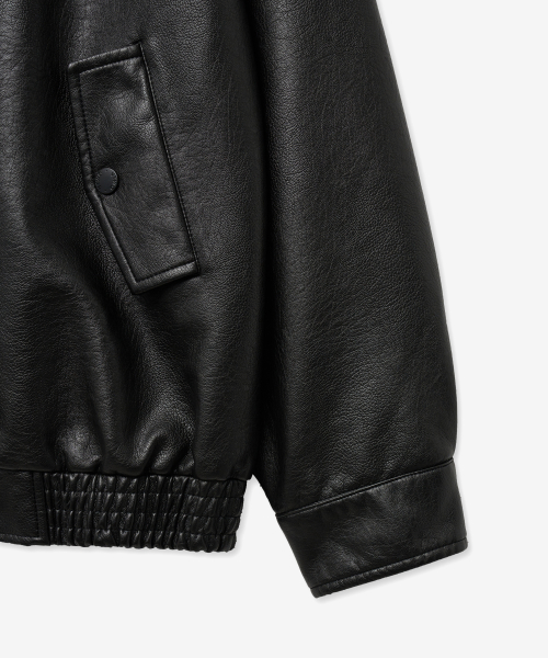 8262 Washed Oversized Leather Jacket