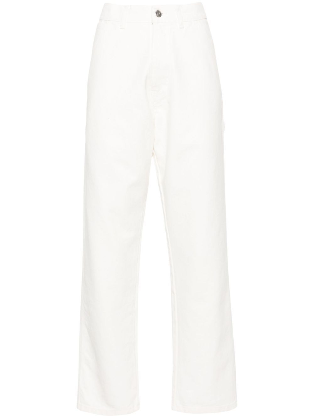 Straight-leg canvas cotton trousers - White
