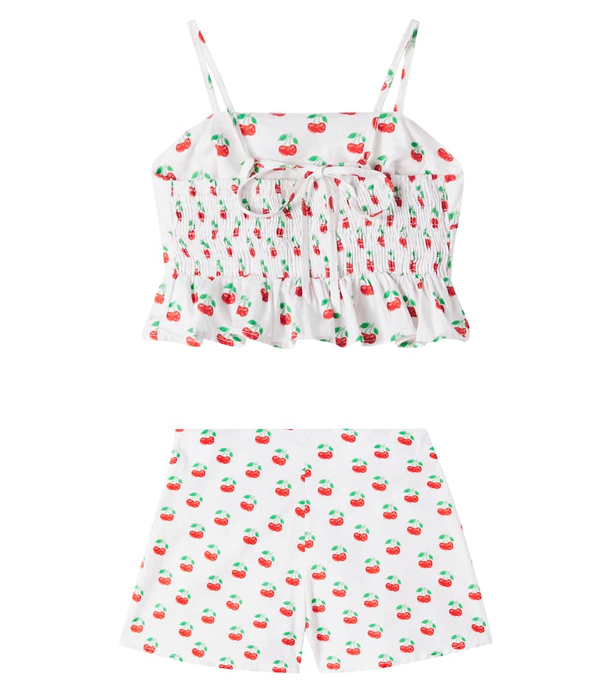Fábula Printed cotton top and skirt set