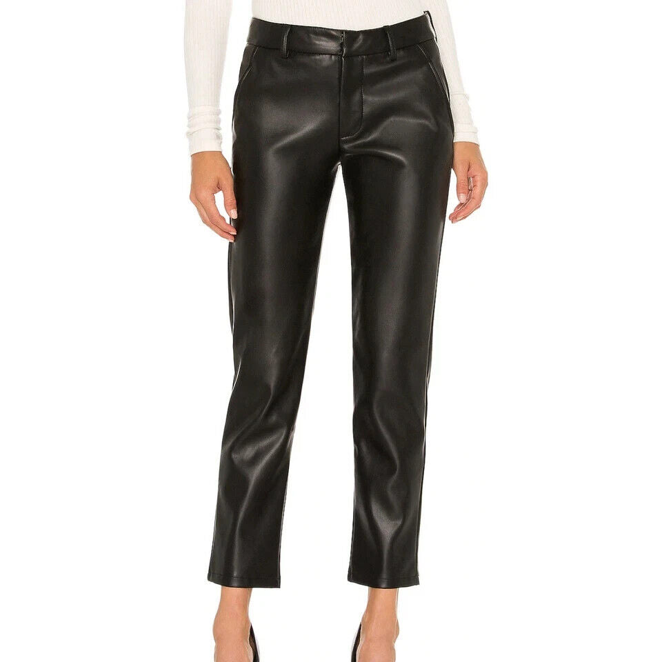Franny Trouser Women's Black Faux Leather Cropped JDM853