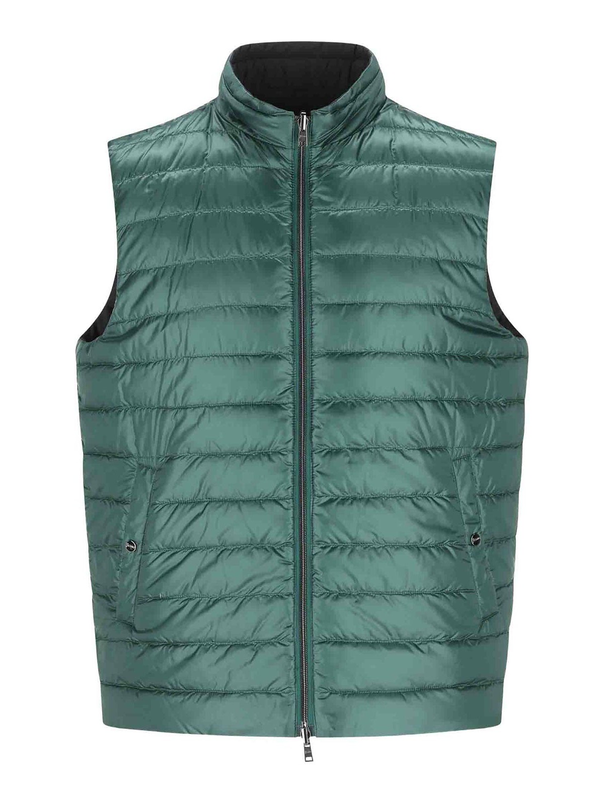 Herno - reversible sleeveless jacket front pockets high neck