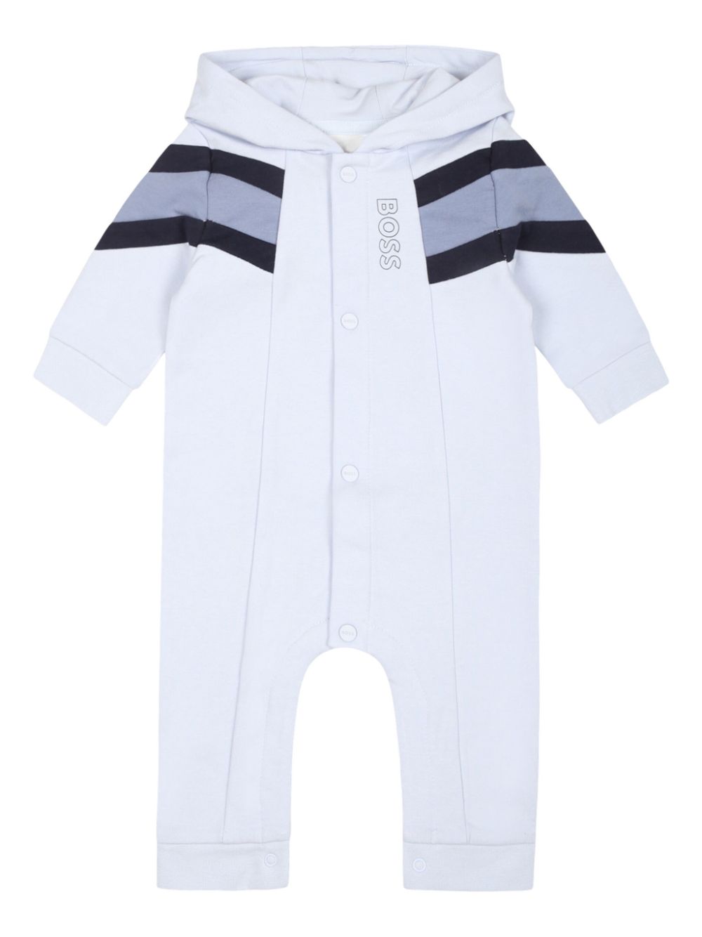 Logo-print hooded romper - Blue