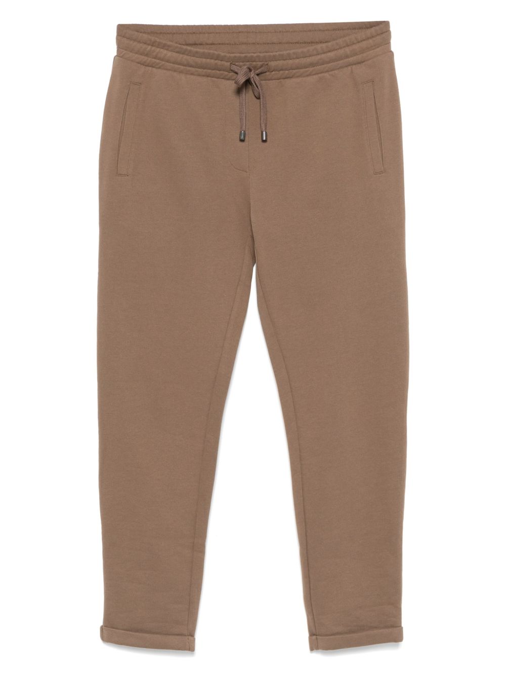 Drawstring straight-leg trousers - Brown