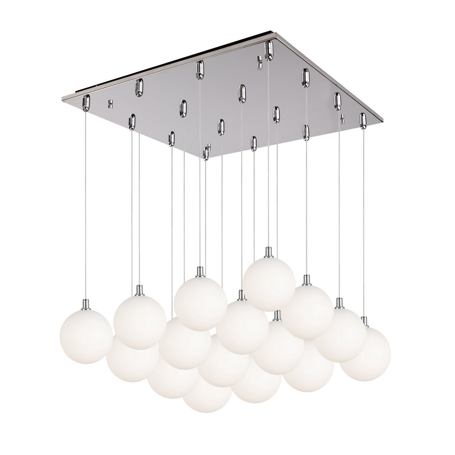 Chrome Opal Matte Glass LED Pendant from the Bolla Collection