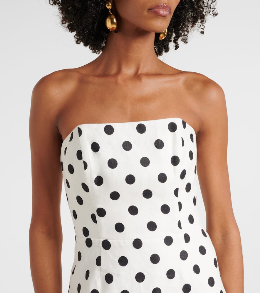 Romeo polka-dot linen maxi dress