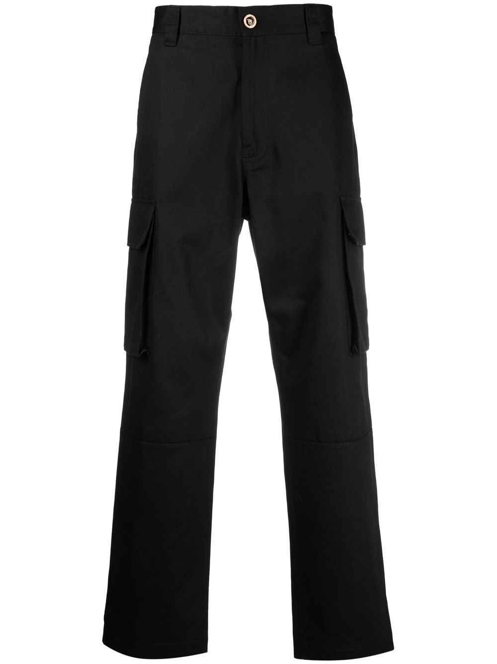 Straight-leg cargo trousers - Black
