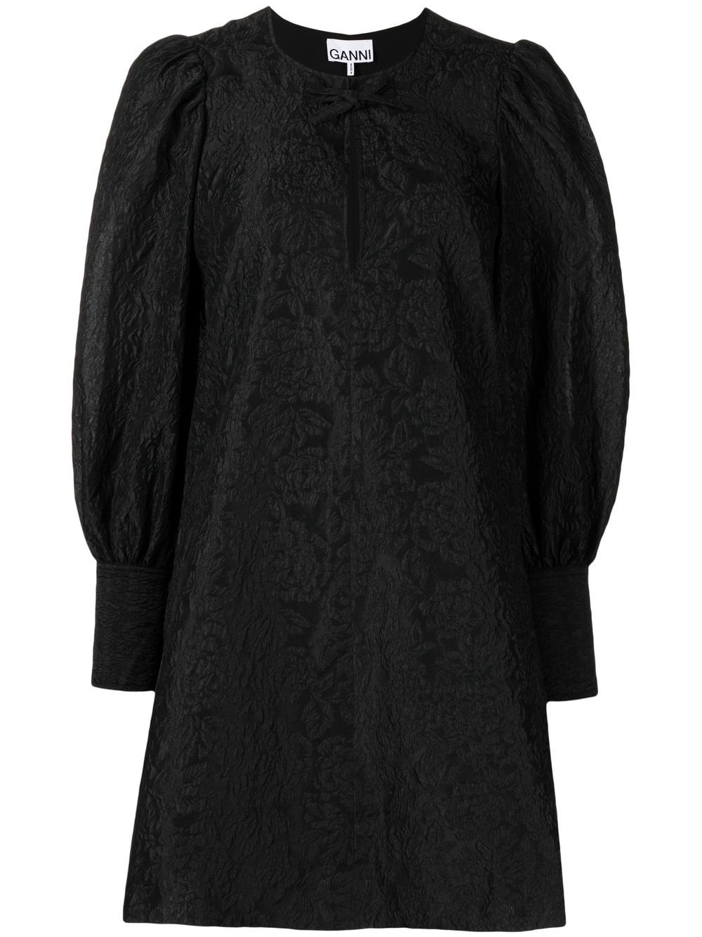 Jacquard organza mini-dress - Black