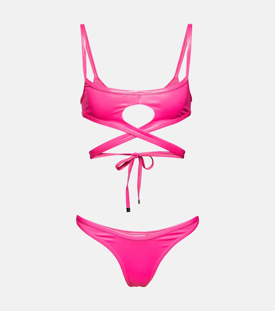 The Attico Square wrap bikini