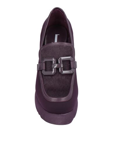Woman Loafers Purple Size 6 Leather, Textile fibers