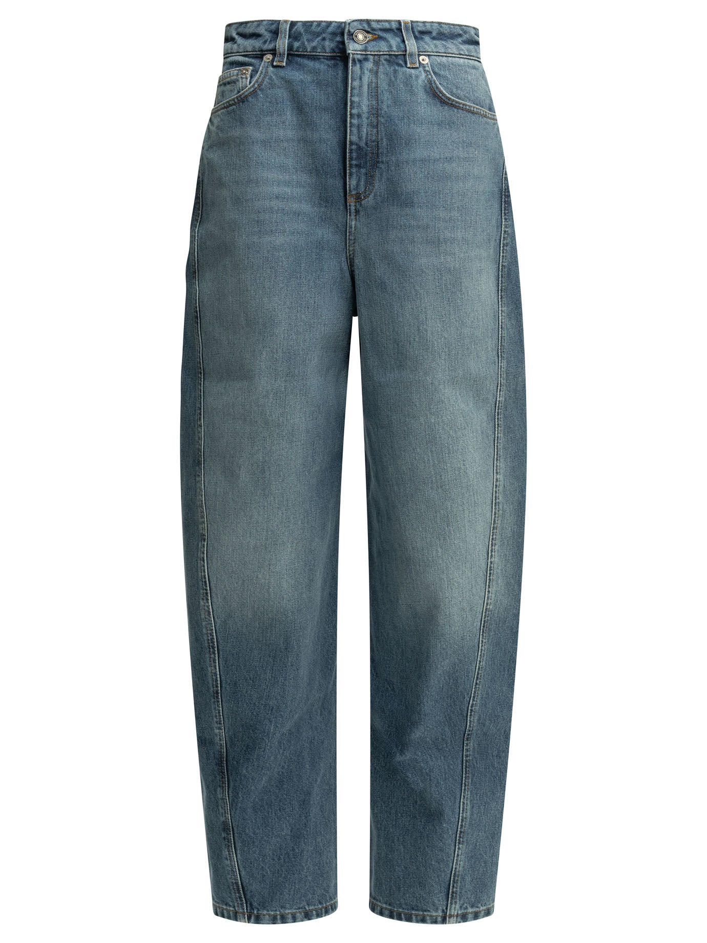 Cocoon Wide-Leg Jeans with Sculpted Curved Seams
