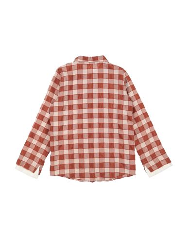 Kid Boy Shirt Rust Size 10 Viscose, Polyester
