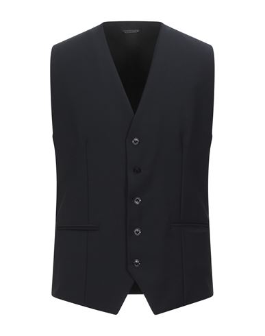 Man Tailored Vest Black Size 38 Wool, Polyester, Elastane