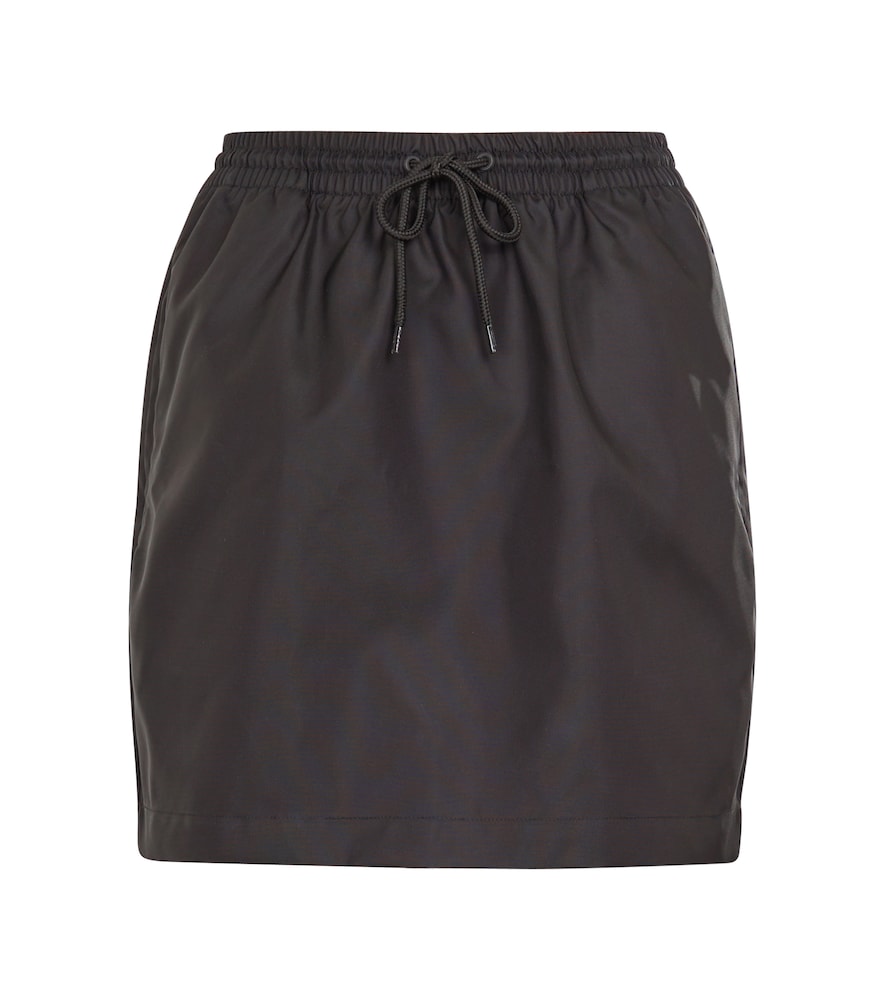 High-rise drawstring miniskirt