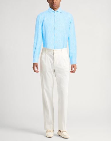 Man Shirt Turquoise Size 38 Linen