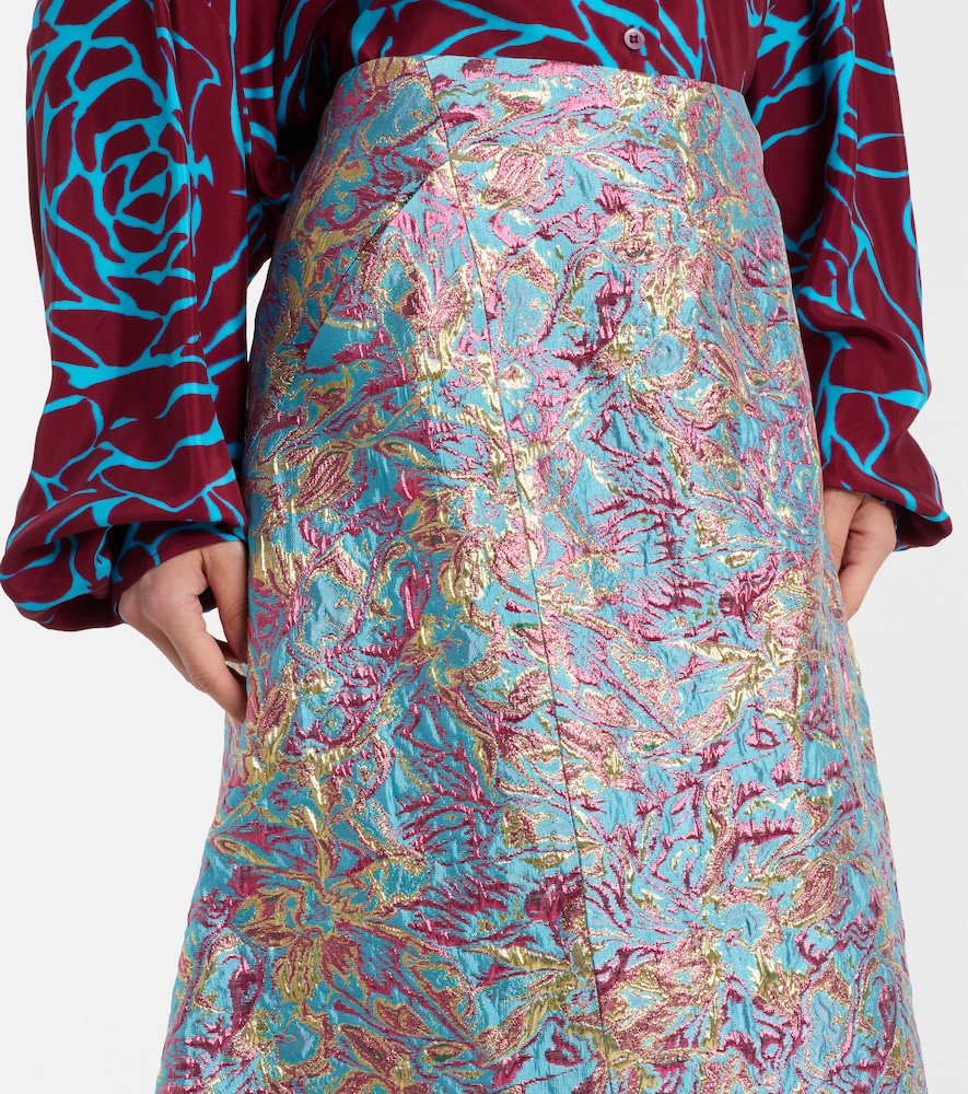 Brocade midi skirt