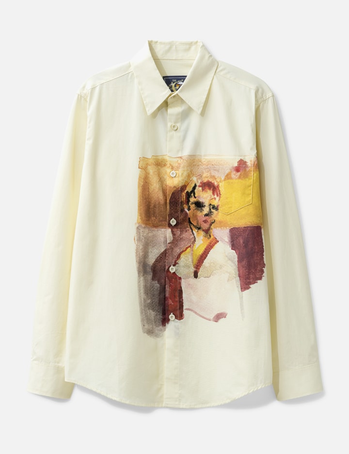 Girl Painting Button Up Shirt