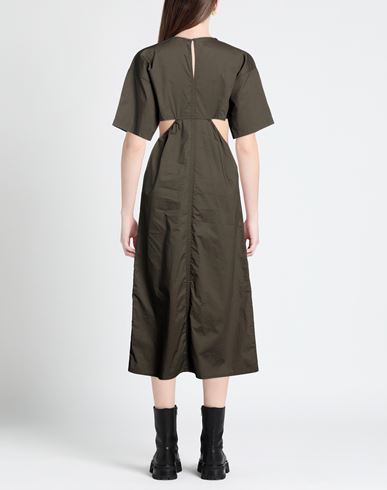 Woman Midi dress Military green Size XS Cotton