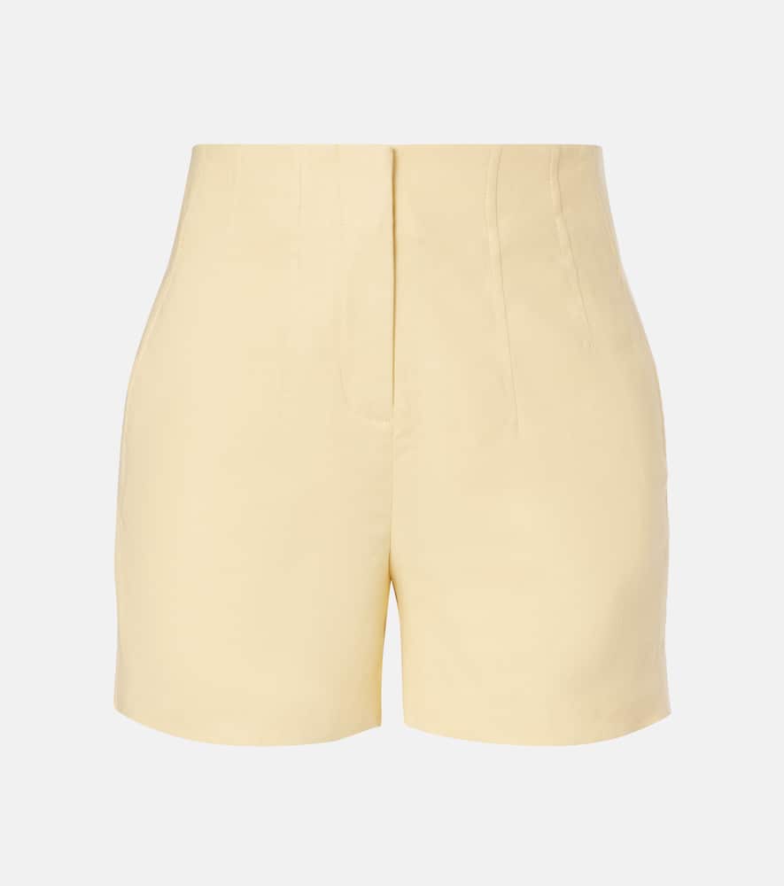 Brit high-rise linen-blend shorts